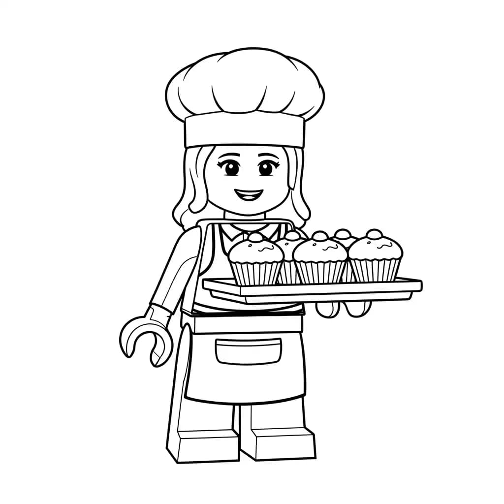 Lego Friends Kleurplaat van Lego Friends met vrolijke personages en creatieve details om in te kleuren.