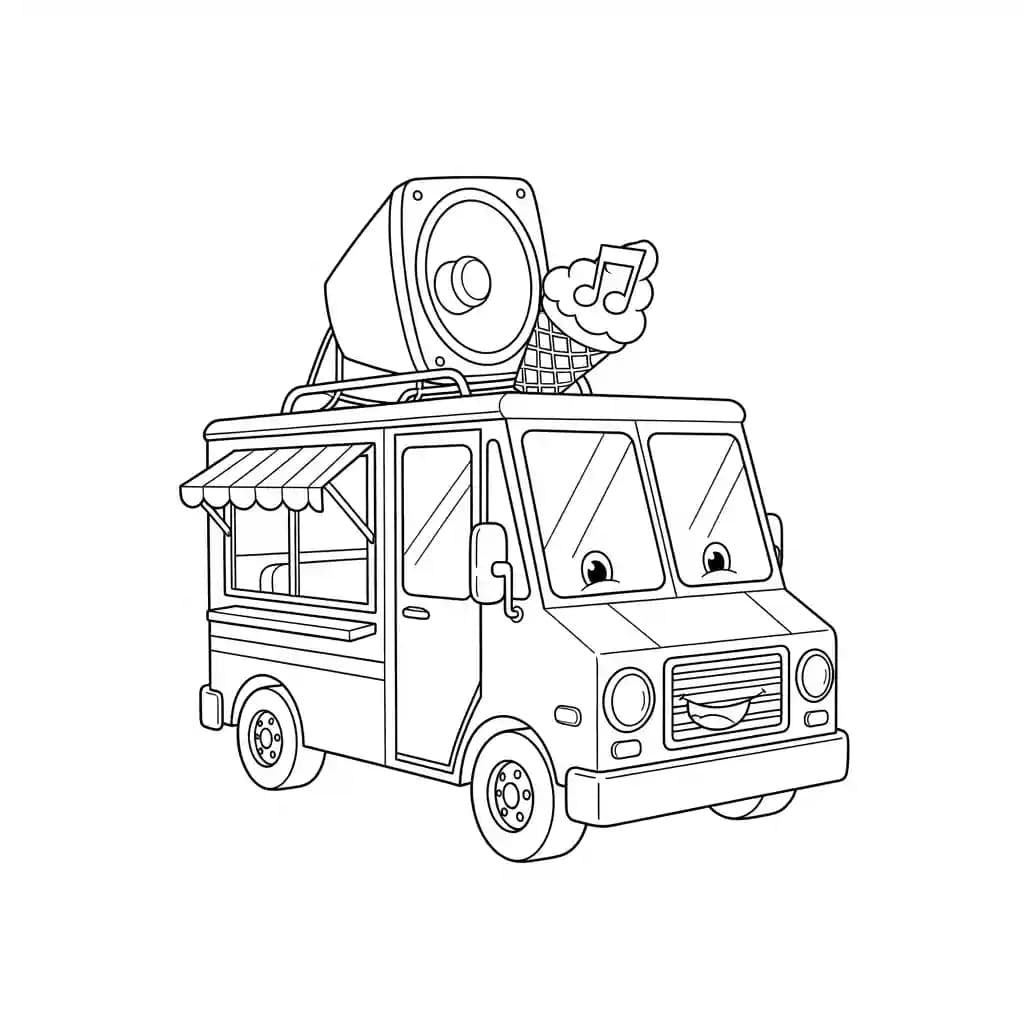 Vrachtwagen Kleurplaat van een vrachtwagen om zelf creatief in te kleuren.
