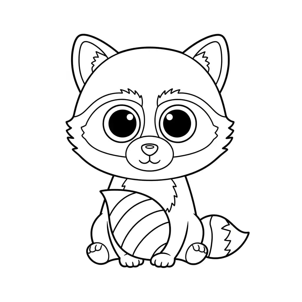 Ty Beanie Boo Kleurplaat van Ty Beanie Boo met een vrolijk en creatief thema om in te kleuren.