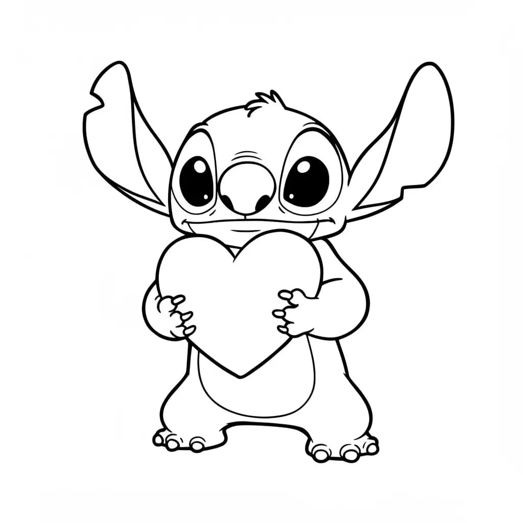 Stitch Kleurplaat van stitch om in te kleuren en gratis te printen