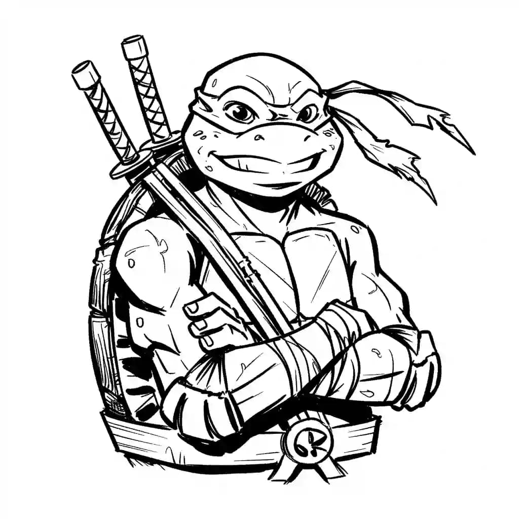 Tienermutante ninjaschildpadden Kleurplaat van tienermutante ninjaschildpadden met een avontuurlijk en speels thema om in te kleuren.