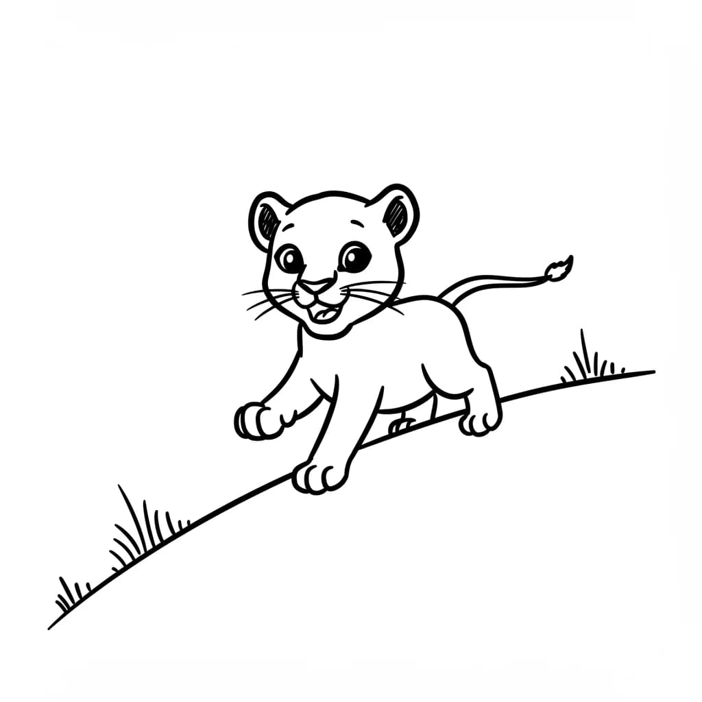 Lion King Gratis kleurplaat van Lion King met vrolijke savannefiguren om in te kleuren.