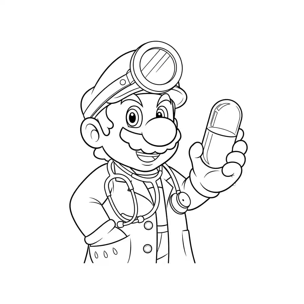 Mario Leuke kleurplaat van Mario om gratis te printen en creatief in te kleuren.