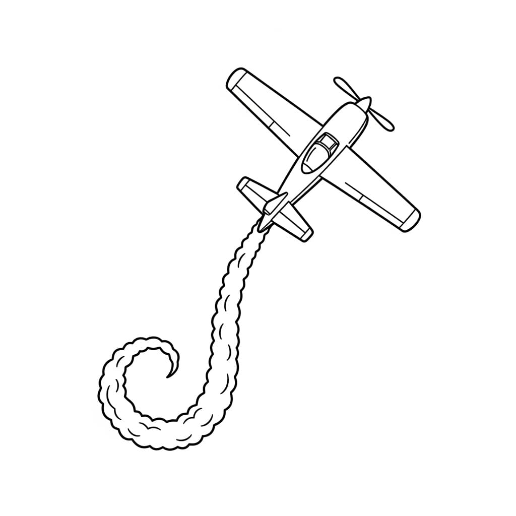 Vliegtuig Tekening Een eenvoudig in te kleuren tekening van een vliegtuig, ideaal voor kinderen en volwassenen.