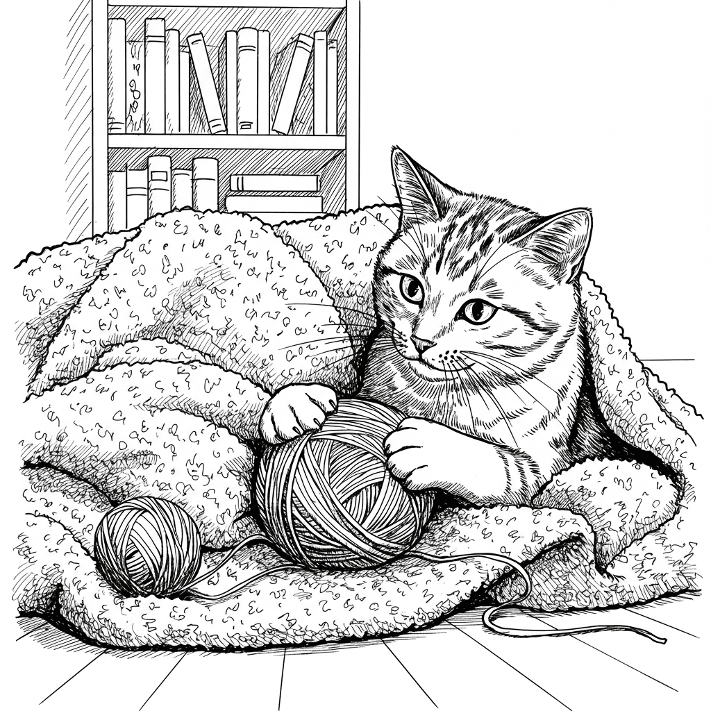 Comfortabele dagen Een ontspannende en creatieve kleurplaat van Comfortabele dagen voor jong en oud.