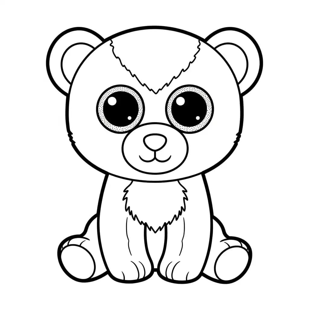 Ty Beanie Boo Kleurplaat van Ty Beanie Boo met een vrolijk en creatief thema om in te kleuren.