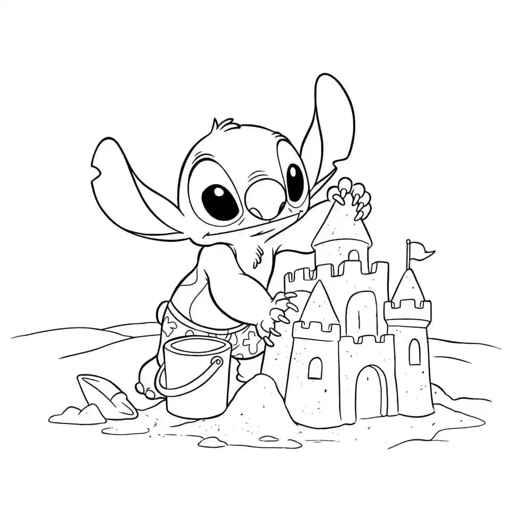 Stitch Kleurplaat van stitch om in te kleuren en gratis te printen