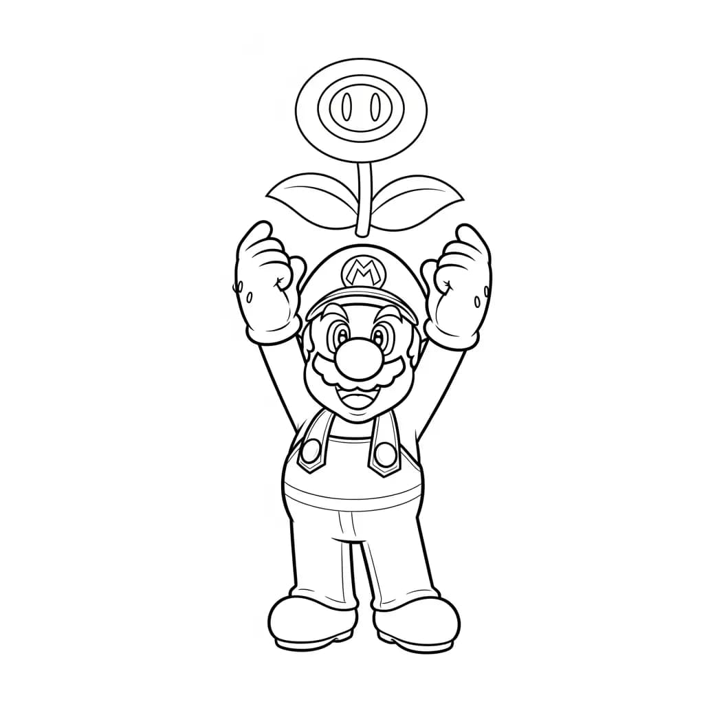 Mario Leuke kleurplaat van Mario om gratis te printen en creatief in te kleuren.