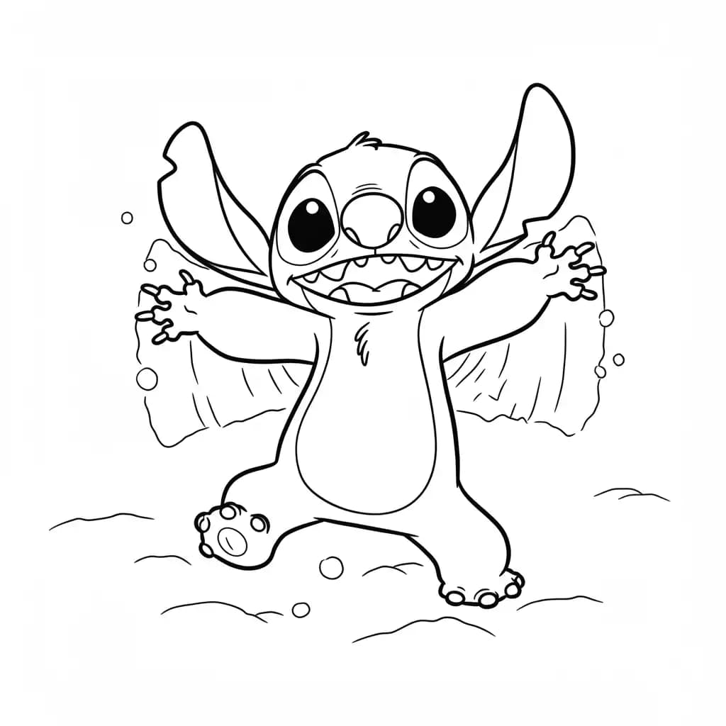 Stitch Kleurplaat van stitch om in te kleuren en gratis te printen