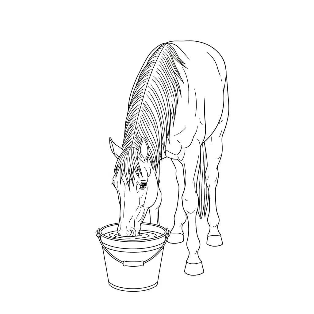 Paard Kleurplaat van een paard die eenvoudig te printen en in te kleuren is.