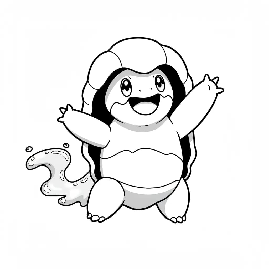 Pokemon Eenvoudige kleurplaat van Pokemon om zelf in te kleuren en gratis te printen.