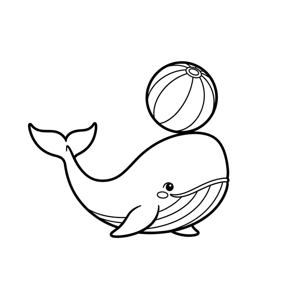 Walvis Kleurplaat van een Walvis die kinderen en volwassenen creatief kunnen inkleuren.