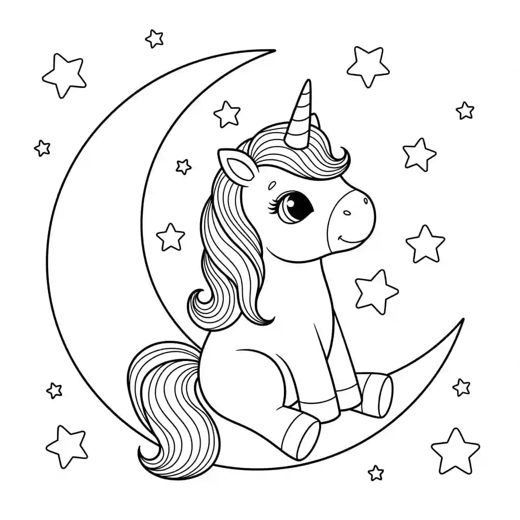 Unicorn Afbeelding Alt-tekst: Een sierlijke unicorn met golvende manen die trots rechtop staat.