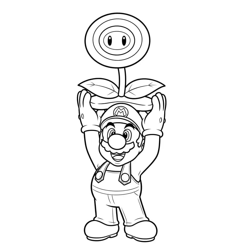 Mario Leuke kleurplaat van Mario om gratis te printen en creatief in te kleuren.