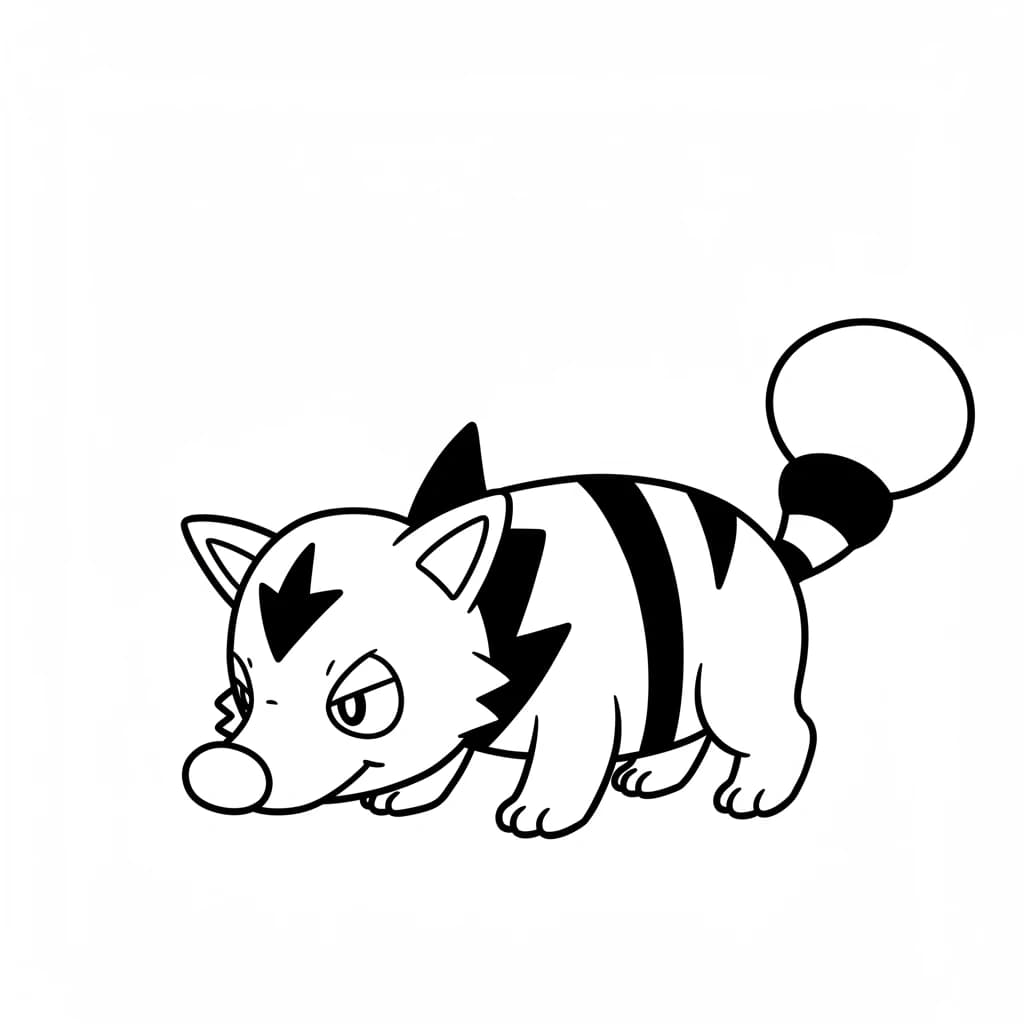 Pokemon Eenvoudige kleurplaat van Pokemon om zelf in te kleuren en gratis te printen.