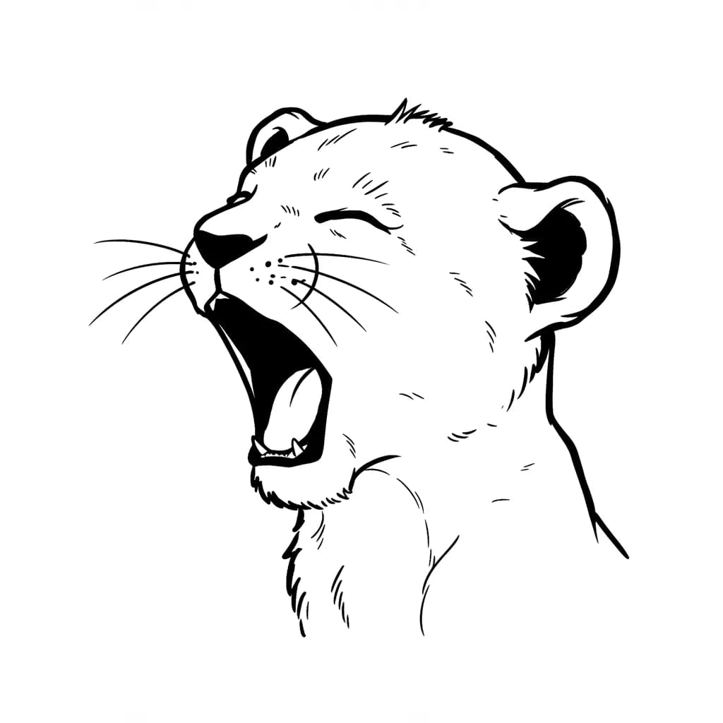Lion King Kleurplaat van Lion King met een avontuurlijk savanne-thema om in te kleuren.