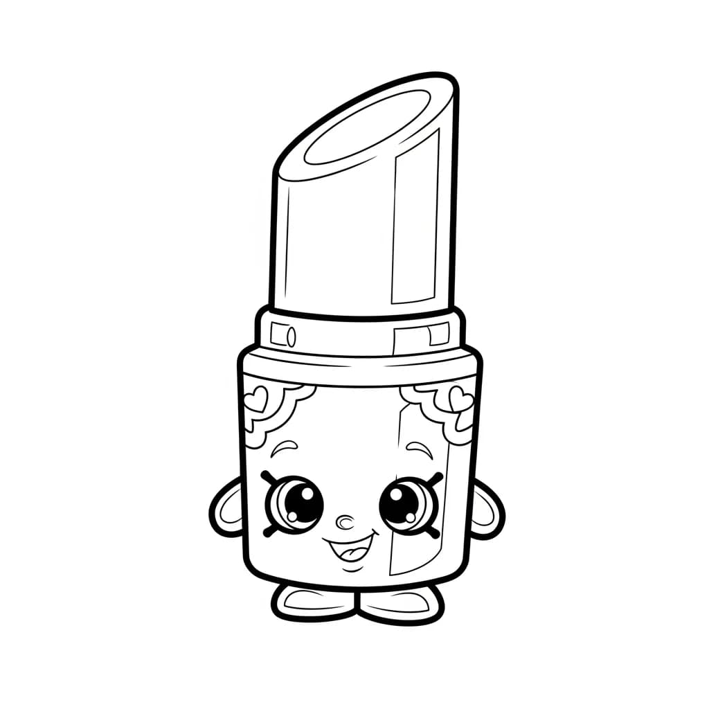 Shopkins Kleurplaat van Shopkins met een vrolijk en creatief thema om in te kleuren.