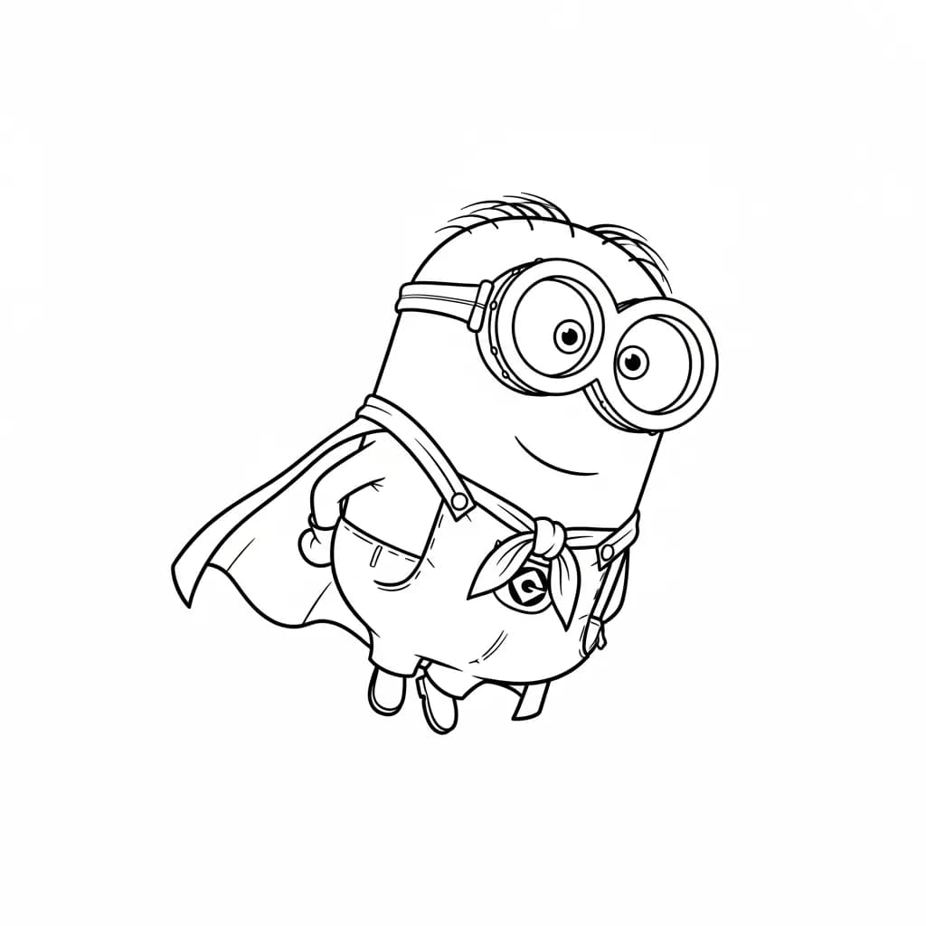 Minions kleurplaat schets kleurplaat van een vrolijke Minion met duidelijke contouren om in te kleuren