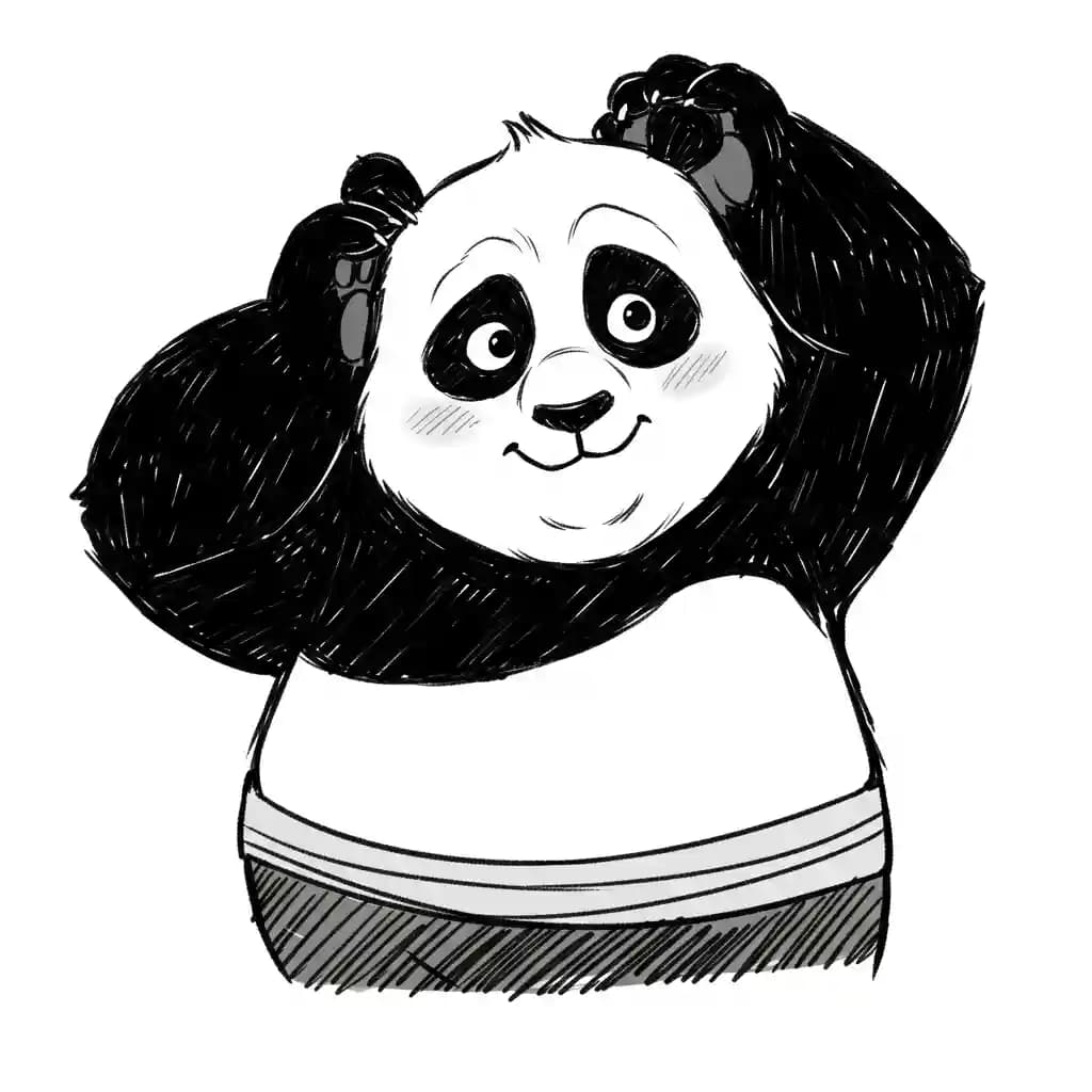 Kung Fu Panda Kleurplaat van Kung Fu Panda met een leuke en avontuurlijke scène om in te kleuren.