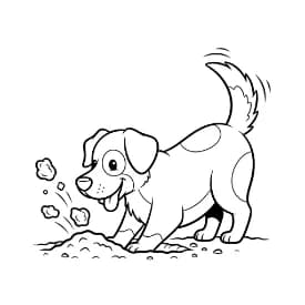 Hond Een leuke en eenvoudige kleurplaat van een hond om in te kleuren.