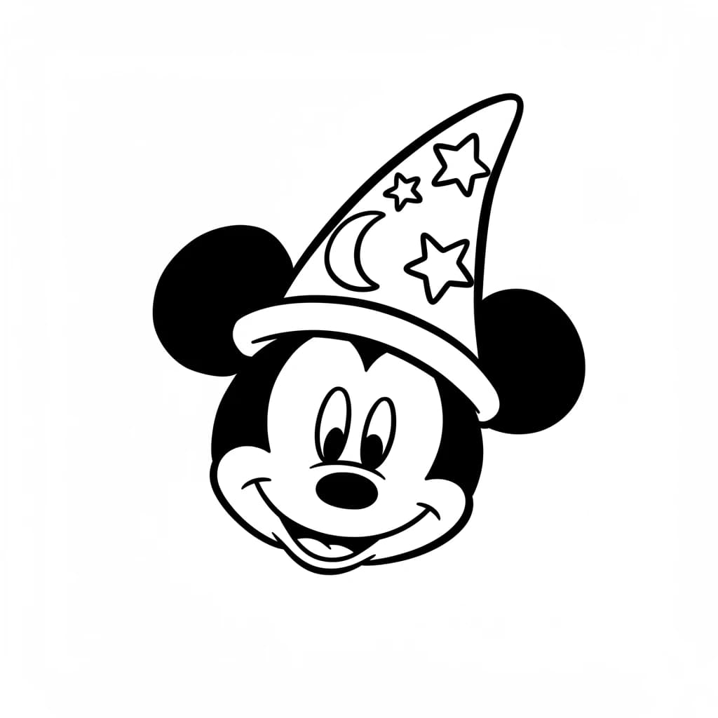 Mickey Mouse Kleurplaat van Mickey Mouse met een vrolijk en klassiek thema om in te kleuren.