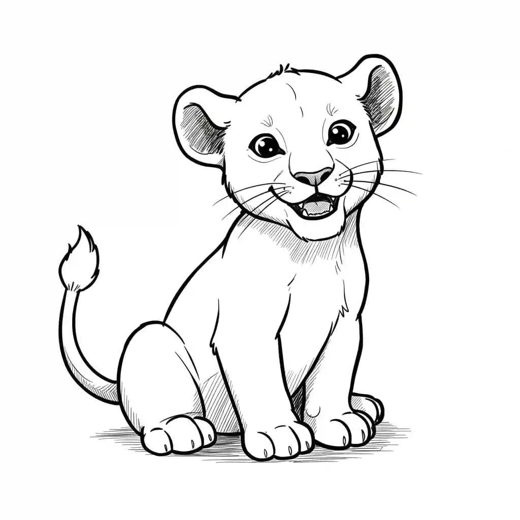 Lion King Gratis kleurplaat van Lion King met vrolijke savannefiguren om in te kleuren.