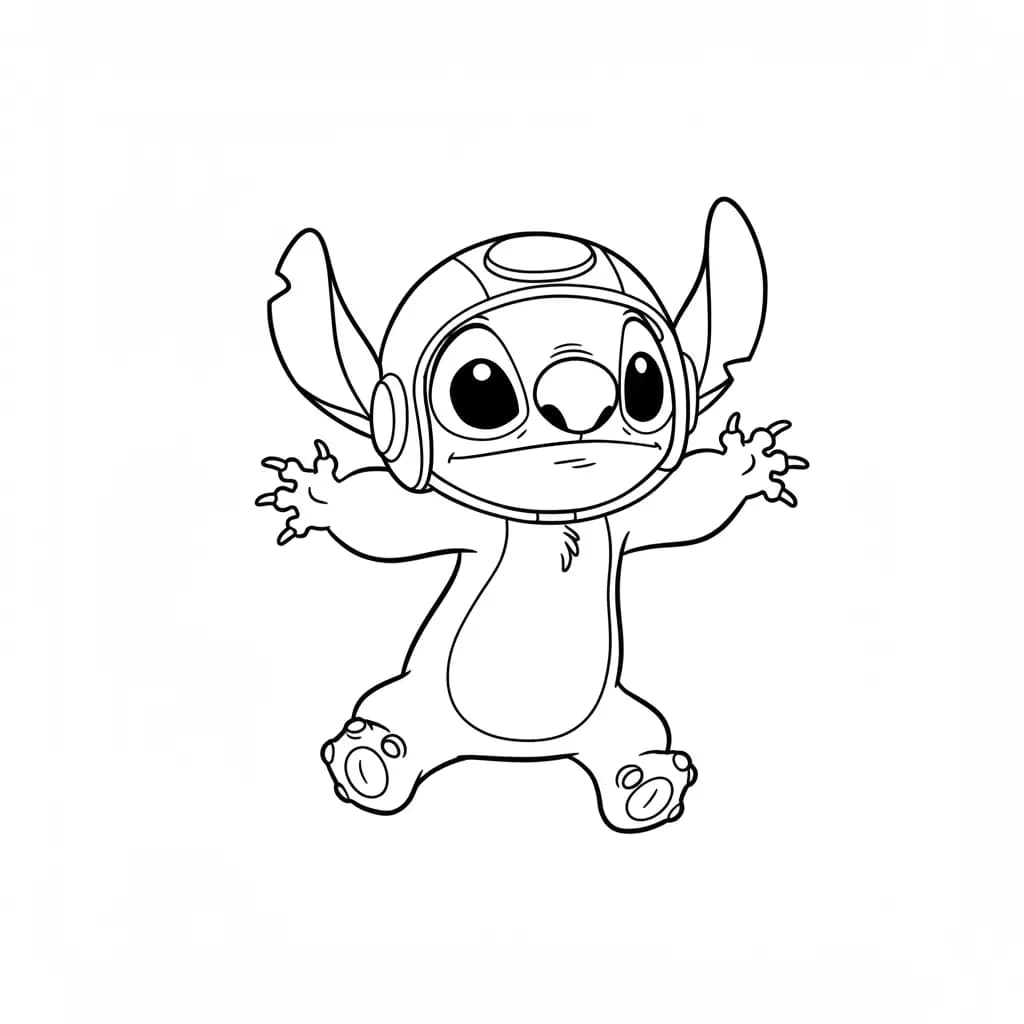 Stitch Kleurplaat van stitch om in te kleuren en gratis te printen