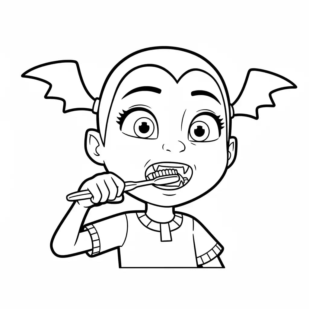 Vampirina Kleurplaat van Vampirina met een vrolijk en speels thema om in te kleuren.