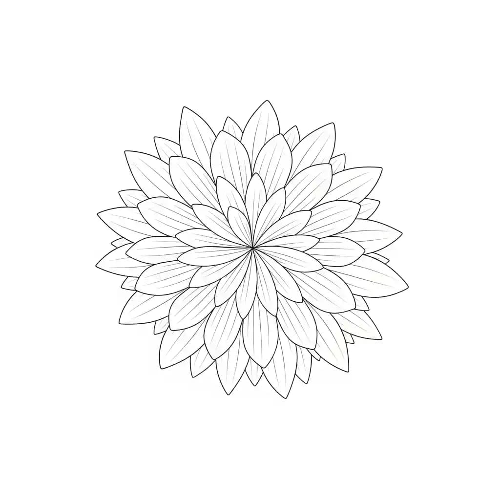 Vuurwerk Kleurplaat van een levendig vuurwerk met sprankelende lijnen en vormen.