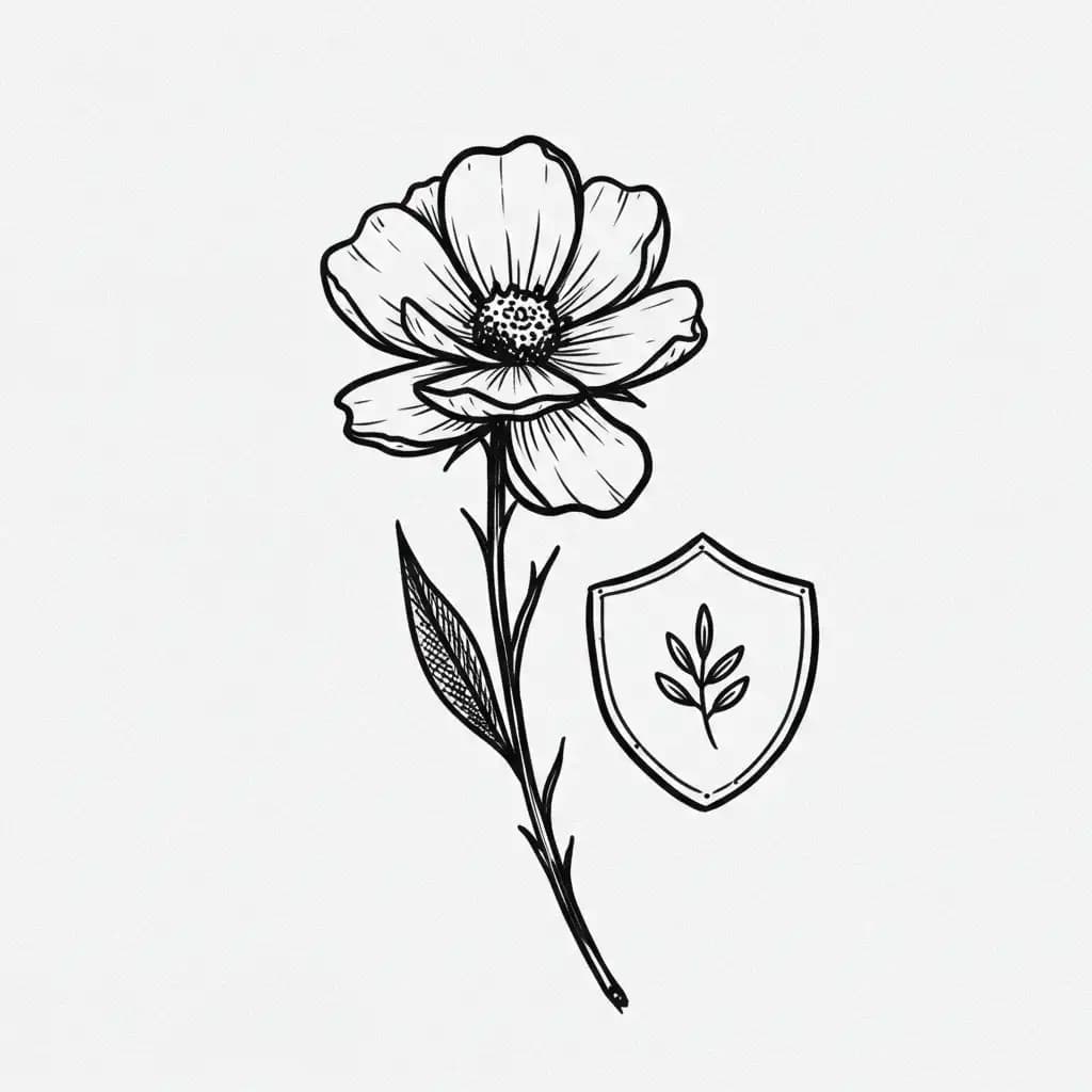 Rozenboeket Een mooie kleurplaat van een boeket rozen, klaar om in te kleuren.