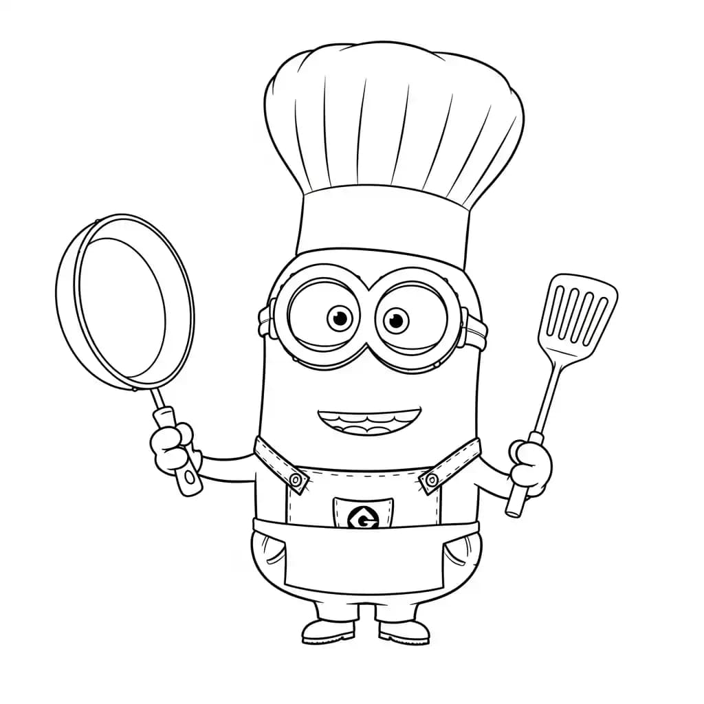 Minions kleurplaat schets kleurplaat van een vrolijke Minion met duidelijke contouren om in te kleuren
