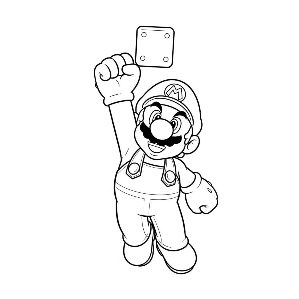 Mario Leuke kleurplaat van Mario om gratis te printen en creatief in te kleuren.