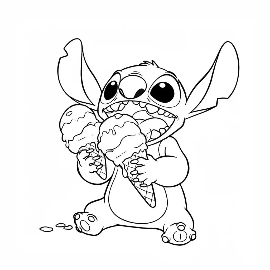 Stitch Kleurplaat van stitch om in te kleuren en gratis te printen