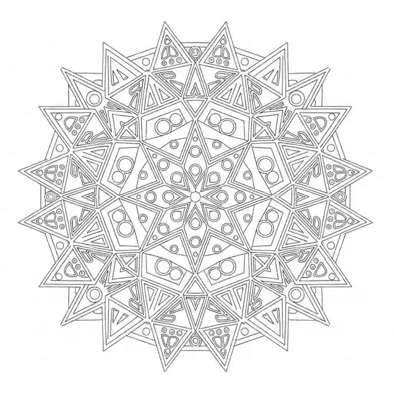 Mandala Gedetailleerde Mandala kleurplaat met sierlijke vormen om creatief in te kleuren.