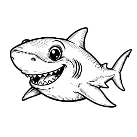 Haai Kleurplaat Leuke kleurplaat van een Haai om thuis te printen en in te kleuren.