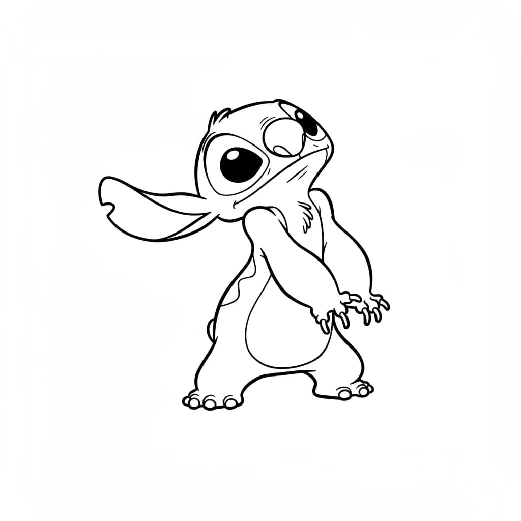 Stitch Kleurplaat van stitch om in te kleuren en gratis te printen