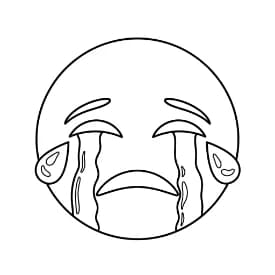 Emoji Zwart-witte kleurplaat van een vrolijke Emoji om zelf in te kleuren.