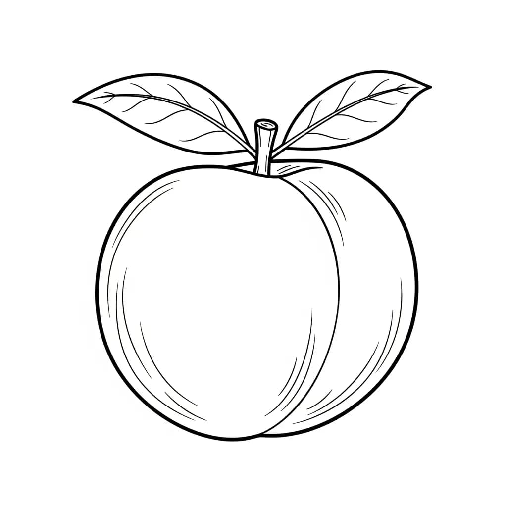 Fruitkleurplaat schets kleurplaat van een grote appel en sinaasappel met duidelijke contouren om in te kleuren