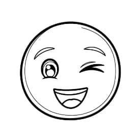 Emoji Zwart-witte kleurplaat van een vrolijke Emoji om zelf in te kleuren.