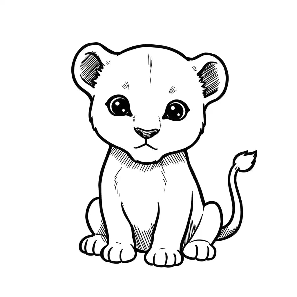 Lion King Kleurplaat van Lion King met een avontuurlijk savanne-thema om in te kleuren.