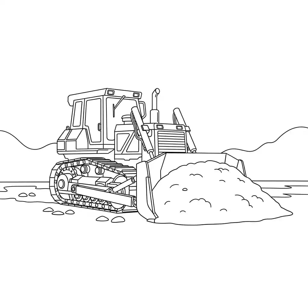 Vrachtwagen Kleurplaat van een vrachtwagen om zelf creatief in te kleuren.