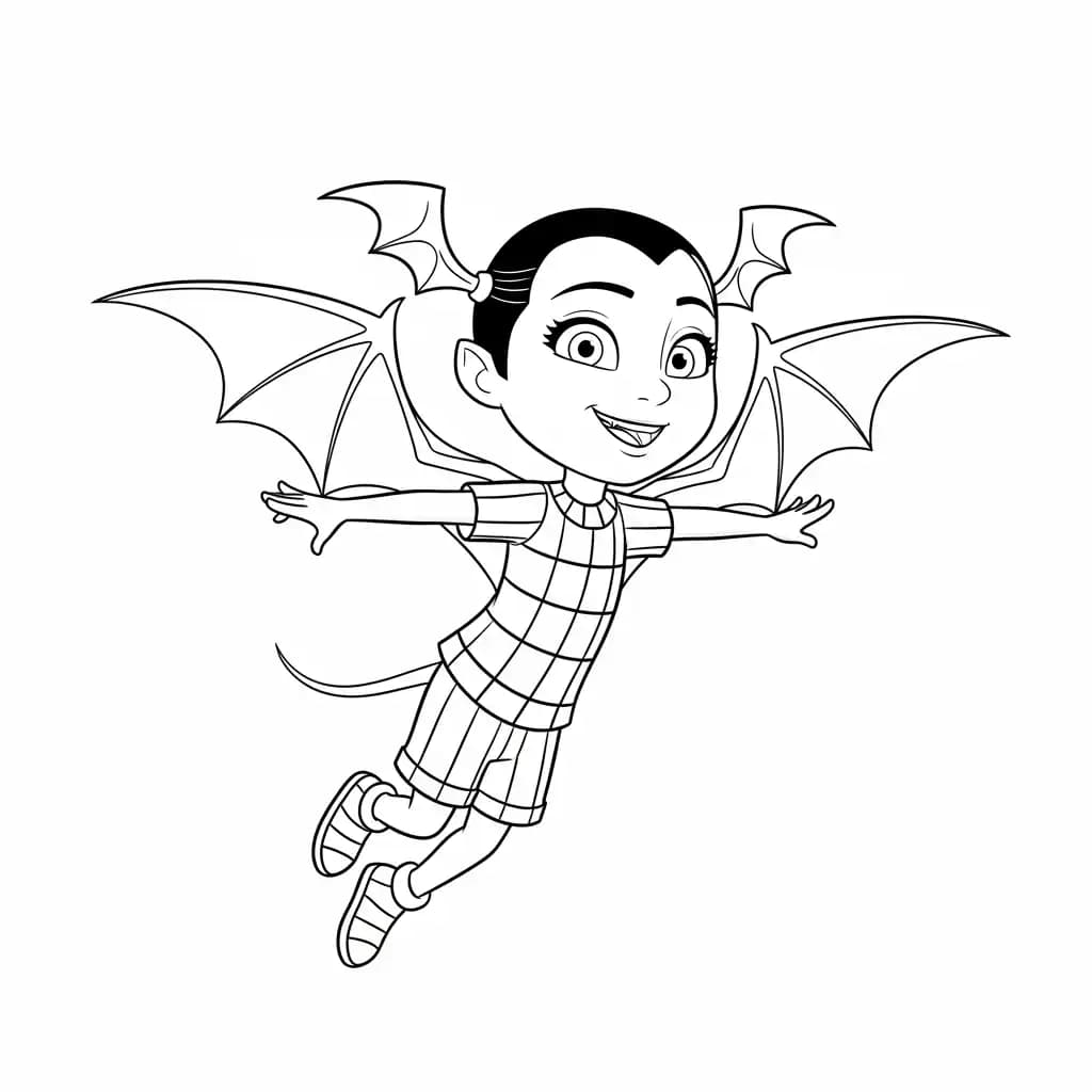 Vampirina Kleurplaat van Vampirina met een vrolijk en speels thema om in te kleuren.