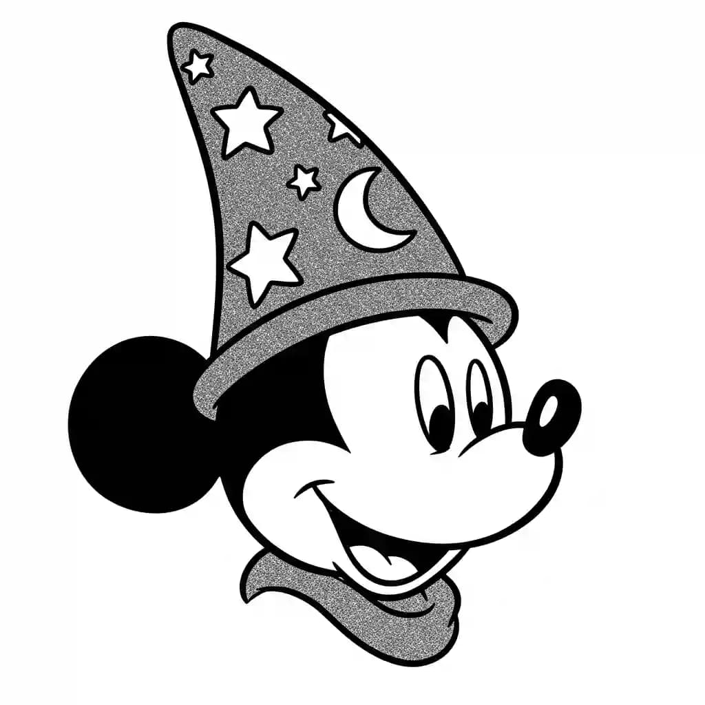 Mickey Mouse Kleurplaat van Mickey Mouse met een vrolijk en klassiek thema om in te kleuren.