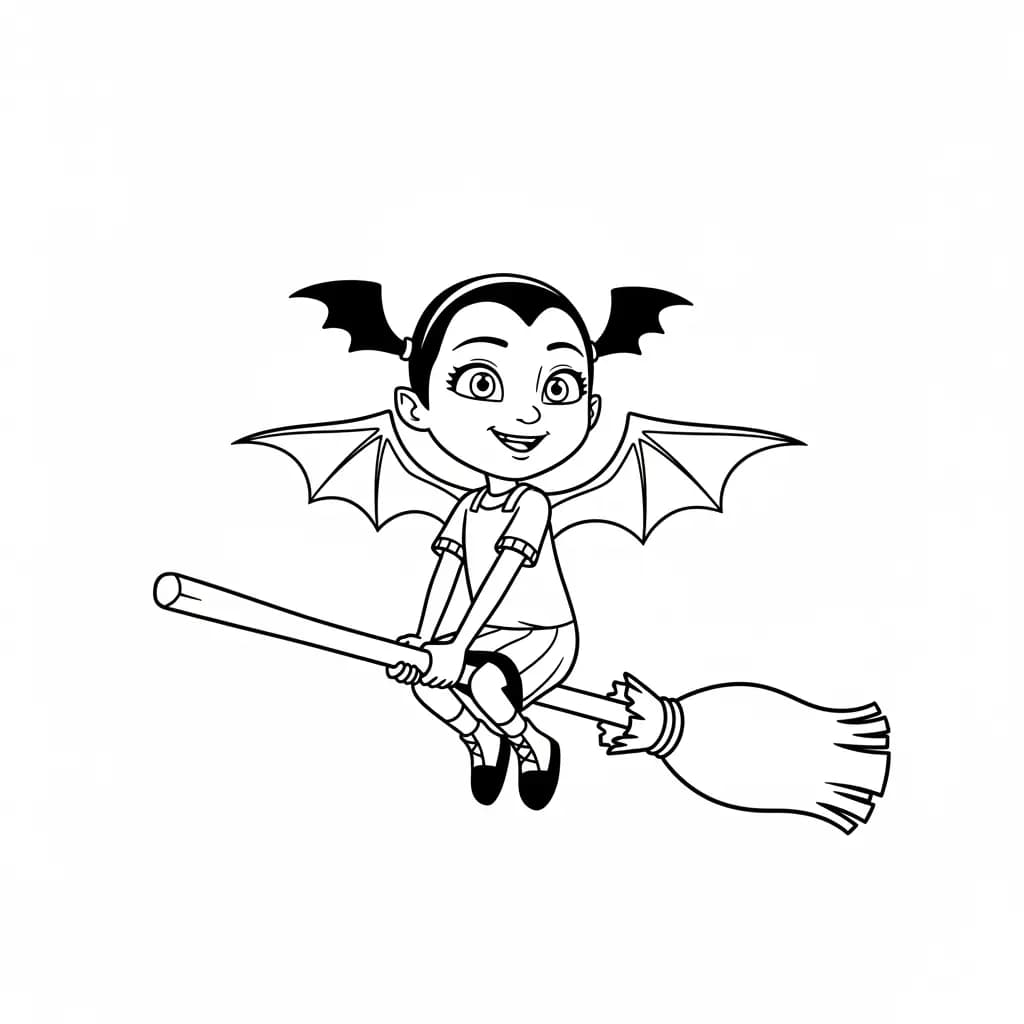 Vampirina Kleurplaat van Vampirina met een vrolijk en speels thema om in te kleuren.