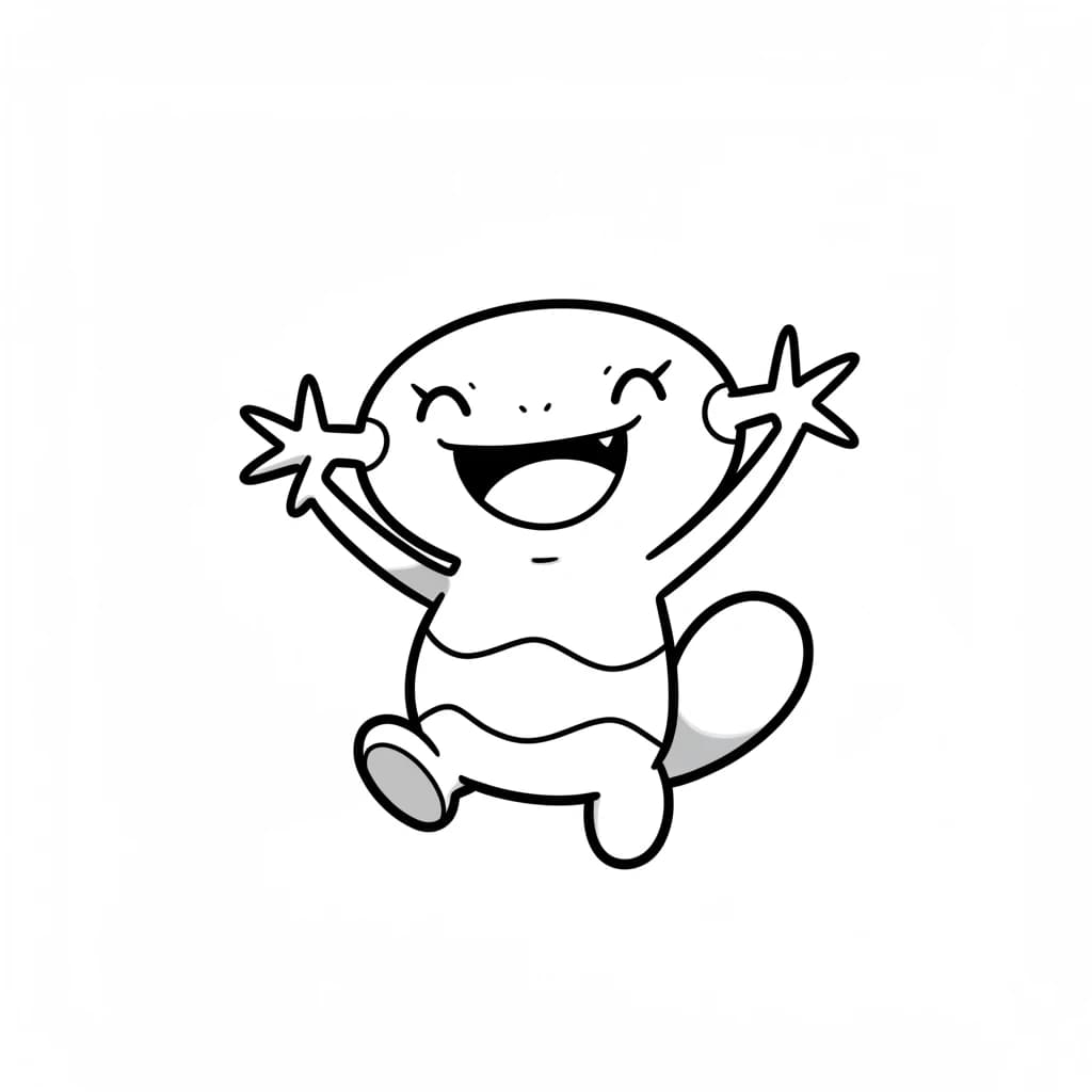 Pokemon Eenvoudige kleurplaat van Pokemon om zelf in te kleuren en gratis te printen.