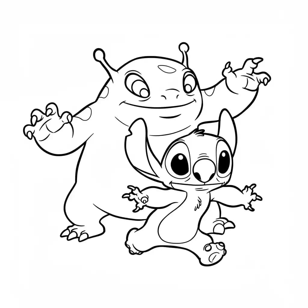 Stitch Kleurplaat van stitch om in te kleuren en gratis te printen