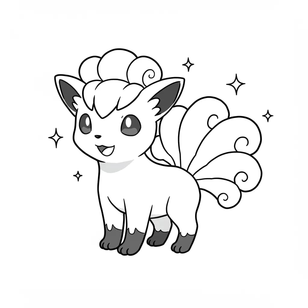 Pokemon Eenvoudige kleurplaat van Pokemon om zelf in te kleuren en gratis te printen.