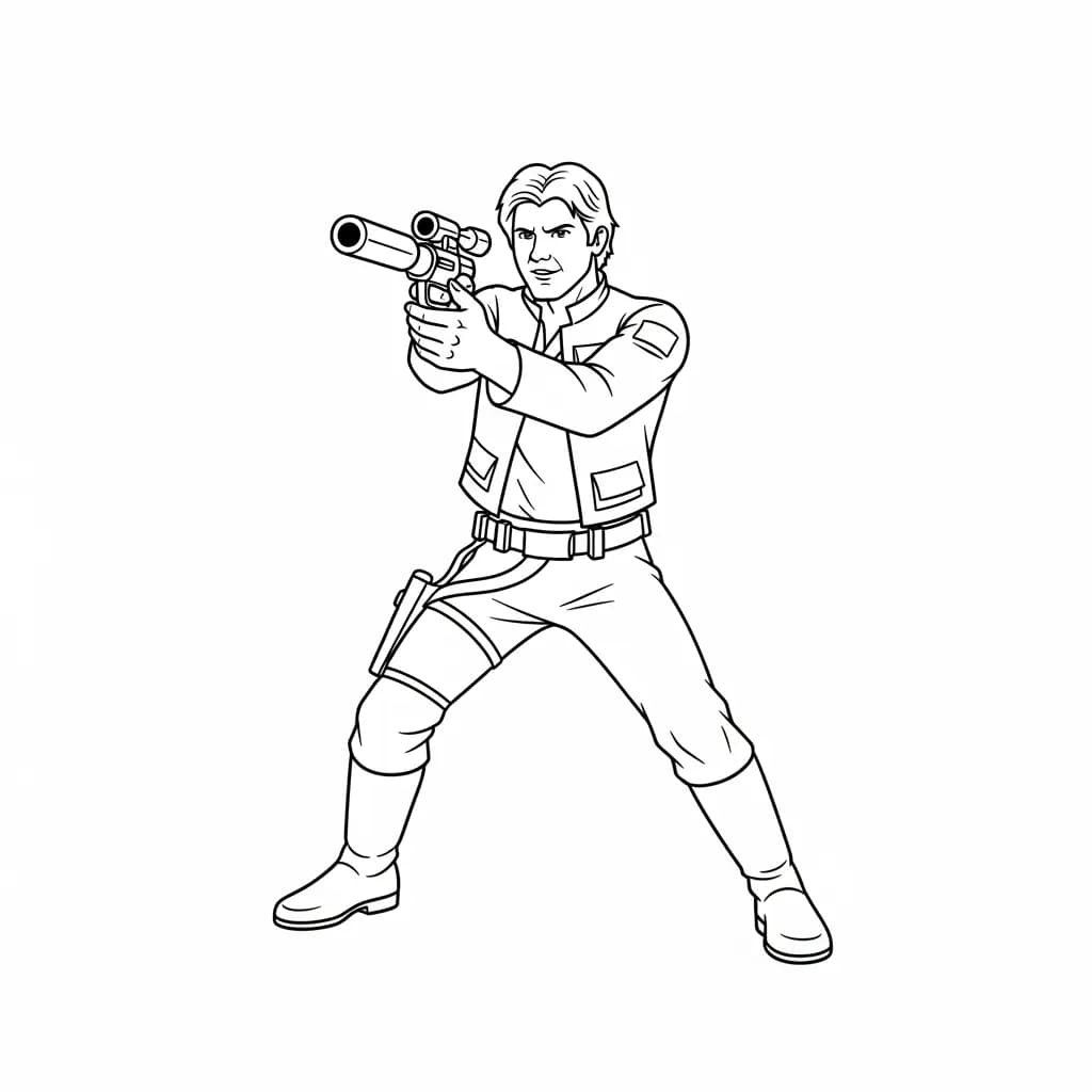 Star wars Kleurplaat van Star wars met een avontuurlijk en creatief thema om zelf in te kleuren.
