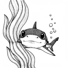 Haai Haai Kleurplaat