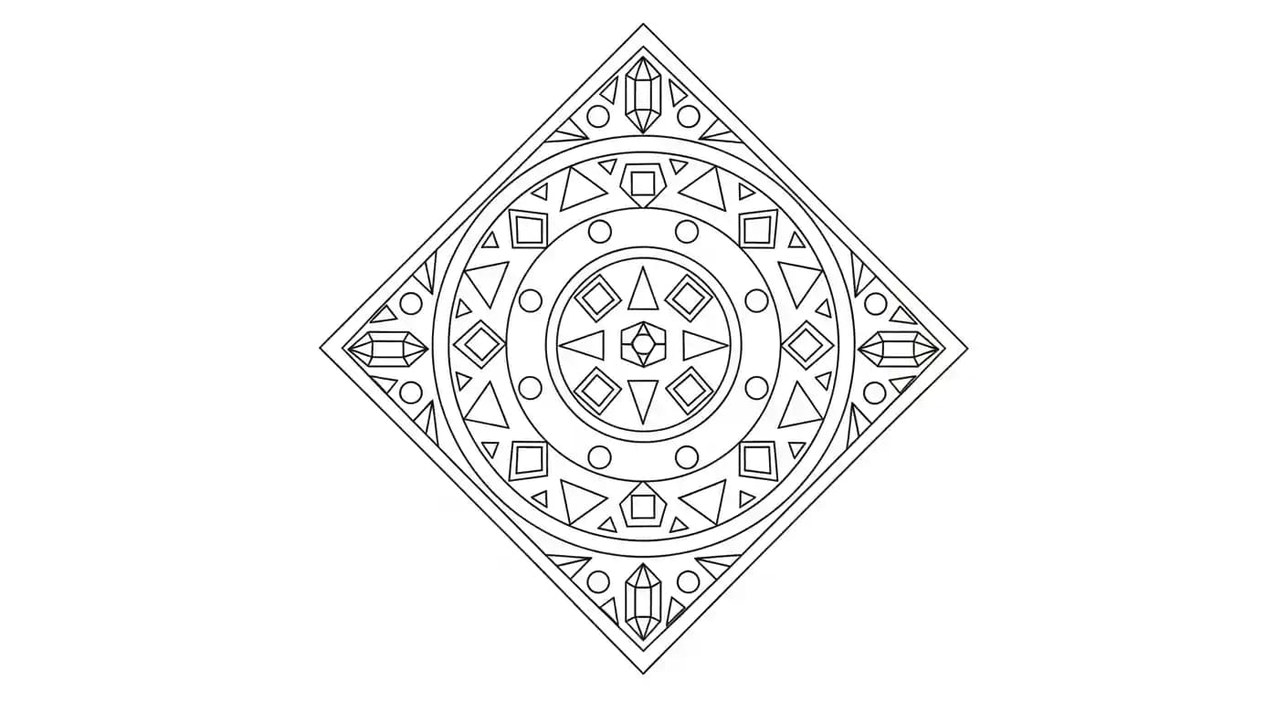 Mandala Kleurplaat van een sierlijke Mandala met decoratieve patronen om in te kleuren.